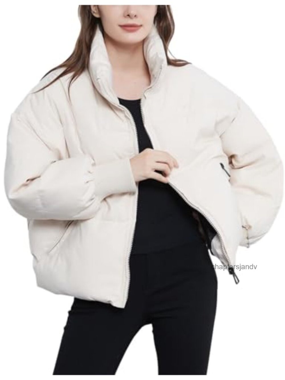 Women's Winter Cropped Puffer Jacket Quilted Short Warm Coat